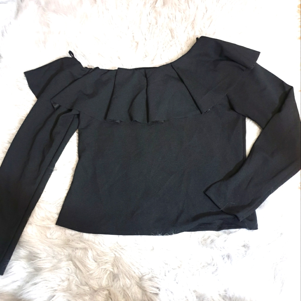 Black Off the Shoulder top with Ruffles